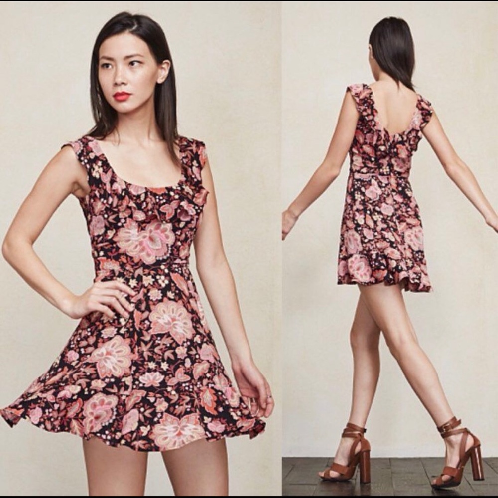 Reformation floral ruffle dress. Size 4